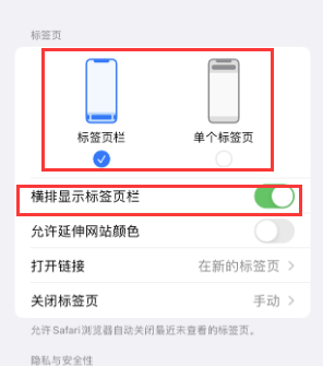 广西iPhone授权维修分享Safari浏览器如何切换标签栏位置 